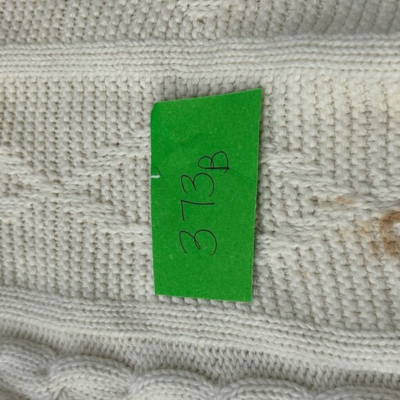 Jantzen Womens Ivory Cable Knit Crew Neck Sweater Size Medium Cozy Soft - Picture 8 of 9